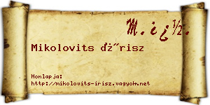 Mikolovits Írisz névjegykártya